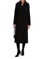 Madison Fur Collar Maxi Wool Coat