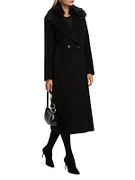 Madison Fur Collar Maxi Wool Coat