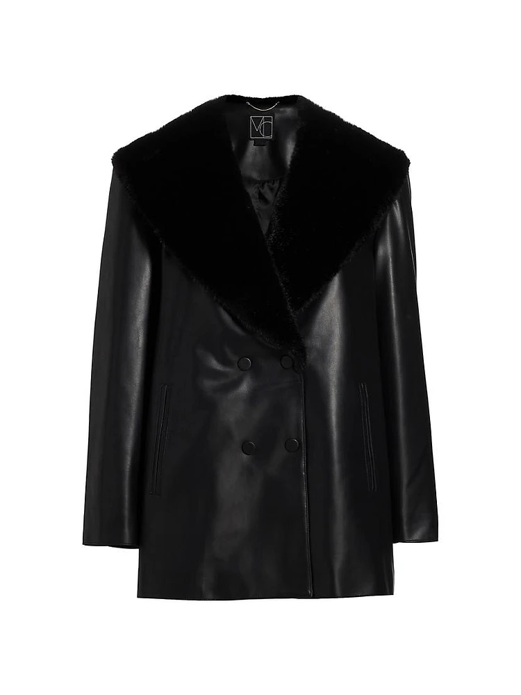 Faux Fur Leather Jacket