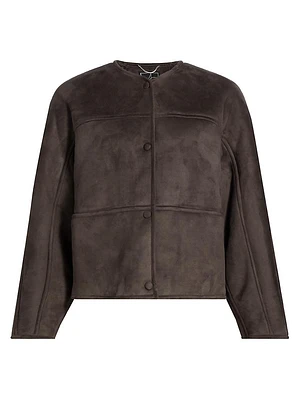 Heather Collarless Reversible Coat