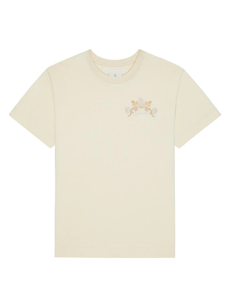 Baroque Cotton Embroidery T-Shirt