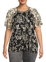 Plus The Janie Favorite Flutter Raglan-Sleeve Top