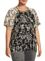 Plus The Janie Favorite Flutter Raglan-Sleeve Top