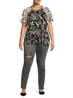 Plus The Janie Favorite Flutter Raglan-Sleeve Top