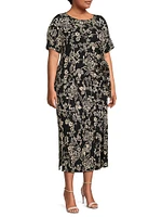 Plus The Janie Favorite Side-Tie Knit Midi-Dress