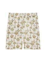 Printed Chandelier Tailored Shorts Silk