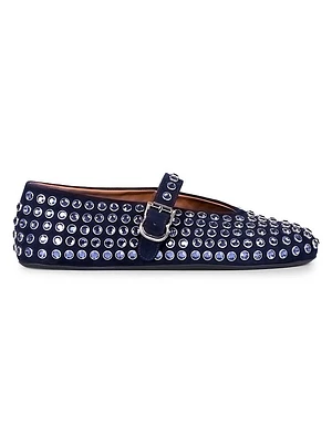 Leather & Strass Ballet Flats