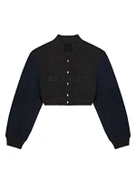 Cropped Varsity Jacket Wool & Denim