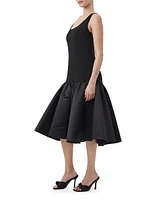 Sina Sleeveless Drop-Waist Midi-Dress