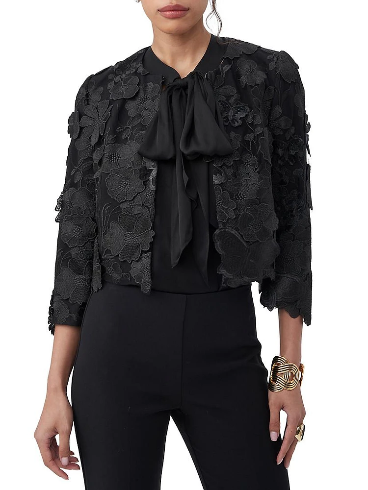 Dalina Embellished Lace Crop Jacket