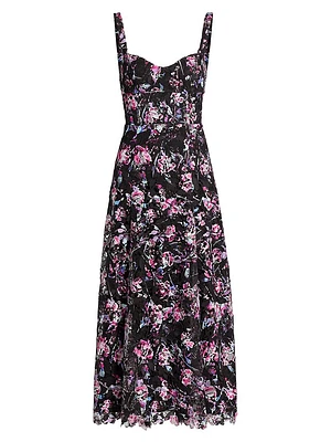 Manon Floral Lace Midi-Dress