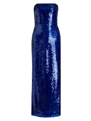 Mira Sequin Strapless Gown