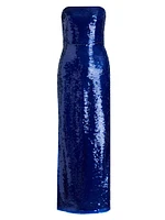 Mira Sequin Strapless Gown