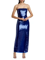 Mira Sequin Strapless Gown