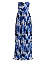 Esme Crinkle Chiffon Strapless Gown