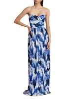 Esme Crinkle Chiffon Strapless Gown