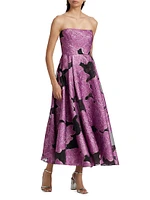 Elle Strapless Floral Jacquard Maxi Dress