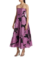 Elle Strapless Floral Jacquard Maxi Dress