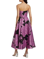 Elle Strapless Floral Jacquard Maxi Dress
