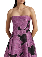 Elle Strapless Floral Jacquard Maxi Dress
