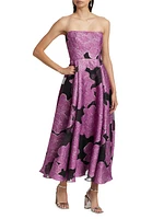 Elle Strapless Floral Jacquard Maxi Dress