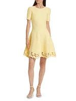 Jacquard Eyelet Fit-&Flare Dress