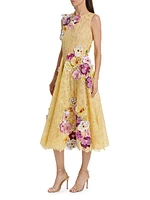 Orchid Threadwork Picot Lace A-Line Dress