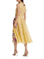 Orchid Threadwork Picot Lace A-Line Dress