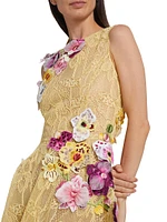 Orchid Threadwork Picot Lace A-Line Dress