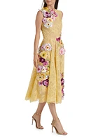 Orchid Threadwork Picot Lace A-Line Dress