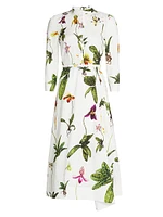 Orchid Poplin Drape Shirtdress