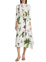 Orchid Poplin Drape Shirtdress