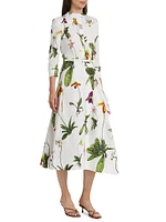 Orchid Poplin Drape Shirtdress