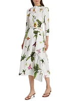 Orchid Poplin Drape Shirtdress