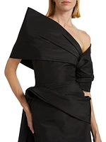 Draped Stole Mini Cocktail Dress