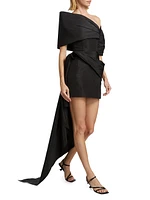 Draped Stole Mini Cocktail Dress