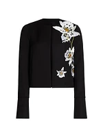 Embroidered Bonded Wool Jacket