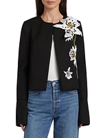 Embroidered Bonded Wool Jacket