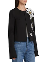 Embroidered Bonded Wool Jacket