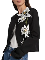 Embroidered Bonded Wool Jacket