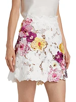 Climbing Orchid Guipure Lace Shorts