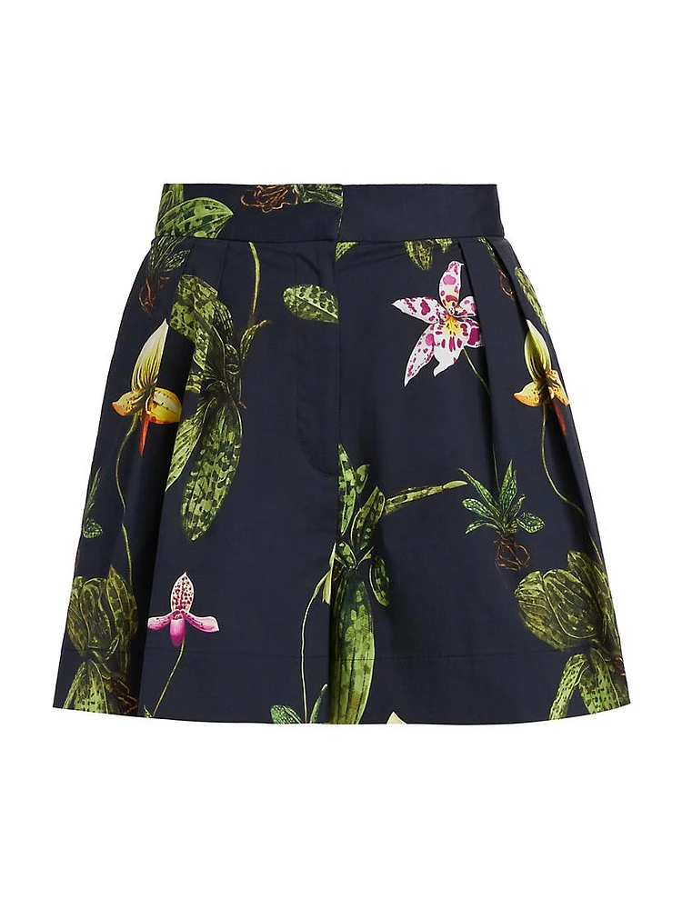 Orchid Poplin Wide-Leg Shorts