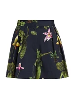 Orchid Poplin Wide-Leg Shorts