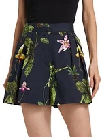 Orchid Poplin Wide-Leg Shorts