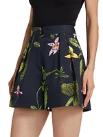 Orchid Poplin Wide-Leg Shorts