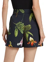 Orchid Poplin Wide-Leg Shorts