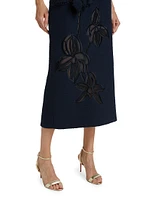 Tweed Embroidered Midi-Skirt