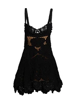 Shell Crochet Sweetheart Minidress