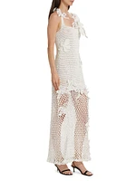 Crochet Orchid Halter Maxi Dress