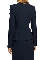 Tweed Appliqué Peplum Jacket